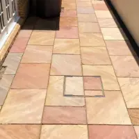 Clean patio after pressure washing